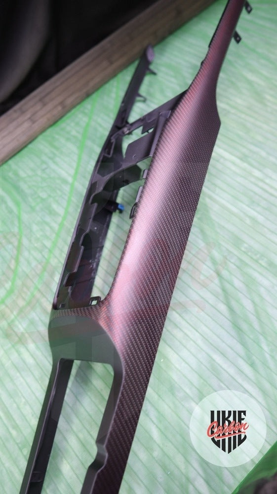 2020-2022 GT500 Matte Reflective Red Carbon Fiber Center Console Tunnel - by ukiecarbon.com