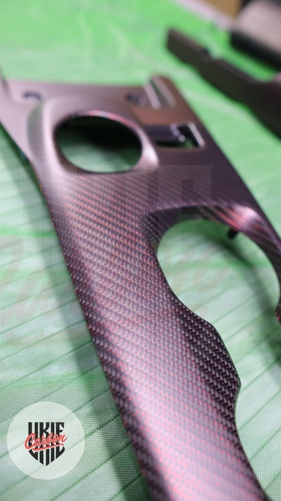 2020-2022 GT500 Matte Reflective Red Carbon Fiber Center Console - by ukiecarbon.com