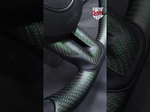 2015-2023 S550 Mustang Matte Reflective Green Carbon Fiber Steering Wheel