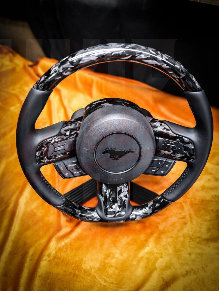 2015-2023 Mustang S550 Forged Carbon Fiber Steering Wheel - by ukiecarbon.com