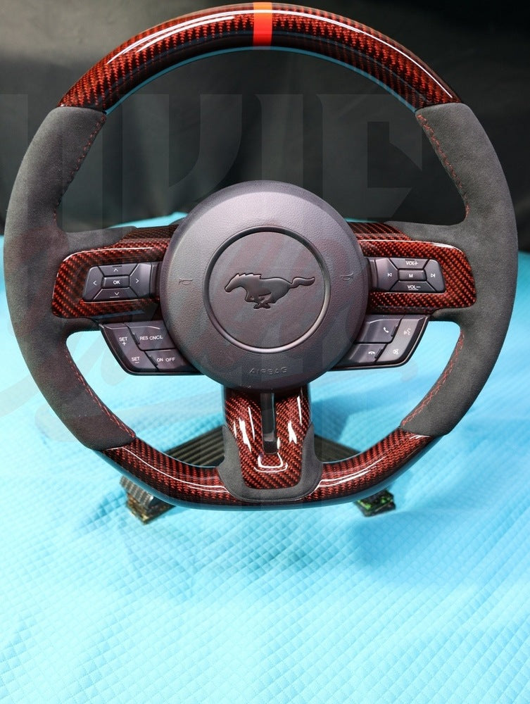 2015-2023 Mustang S550 Carbon Fiber Carbon Fiber Steering Wheel - by ukiecarbon.com