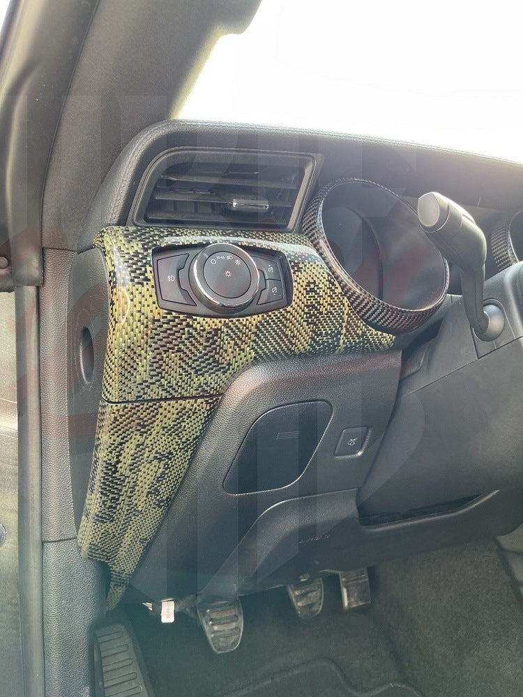 2015-2023 Mustang S550 Green Camo Carbon Fiber Interior Kit - by ukiecarbon.com