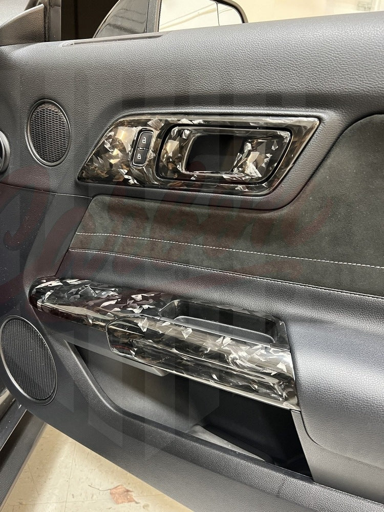 2015-2023 Mustang S550 Forged Carbon Fiber Door Panel Trim - by ukiecarbon.com