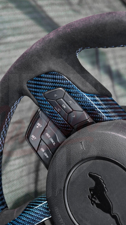 2015-2023 Mustang S550 Blue Carbon Fiber Steering Wheel