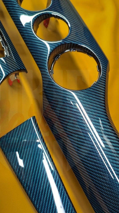 2015-2023 Mustang S550 Blue Carbon Fiber Dashboard Trim - by ukiecarbon.com