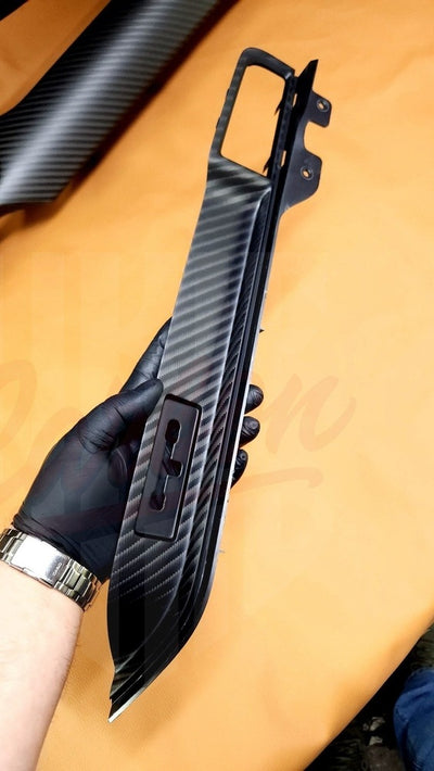 2015-2023 Mustang S550 4x4 Twill Matte Carbon Fiber Dashboard Trim with chassis # - by ukiecarbon.com