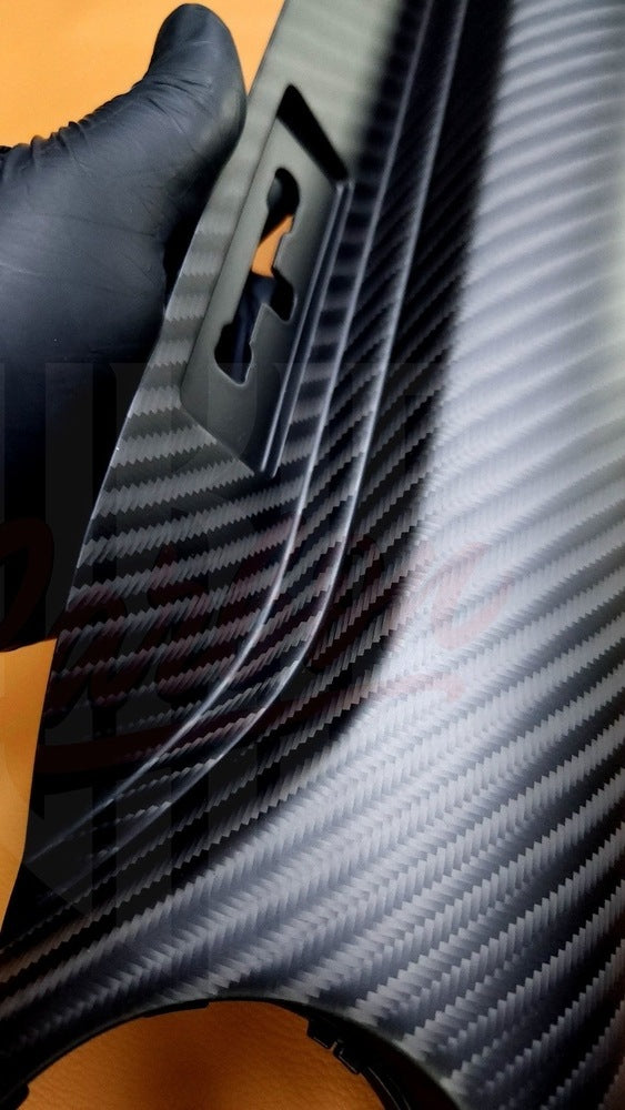 2015-2023 Mustang S550 4x4 Twill Matte Carbon Fiber Dashboard Trim with chassis # - by ukiecarbon.com