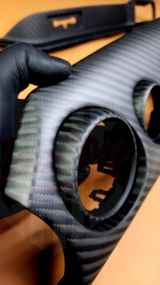 2015-2023 Mustang S550 4x4 Twill Matte Carbon Fiber Air Vents / Gauges Bezels - by ukiecarbon.com