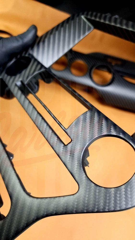 2015-2023 Mustang S550 4x4 Twill Matte Carbon Fiber Navigation Bezel - by ukiecarbon.com