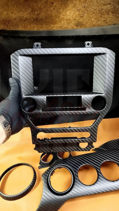 2015-2023 Mustang S550 4x4 Twill Matte Carbon Fiber Navigation Bezel - by ukiecarbon.com