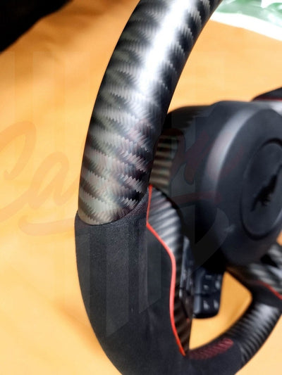 2015-2023 Mustang S550 4x4 Twill Matte Carbon Fiber Steering Wheel - by ukiecarbon.com