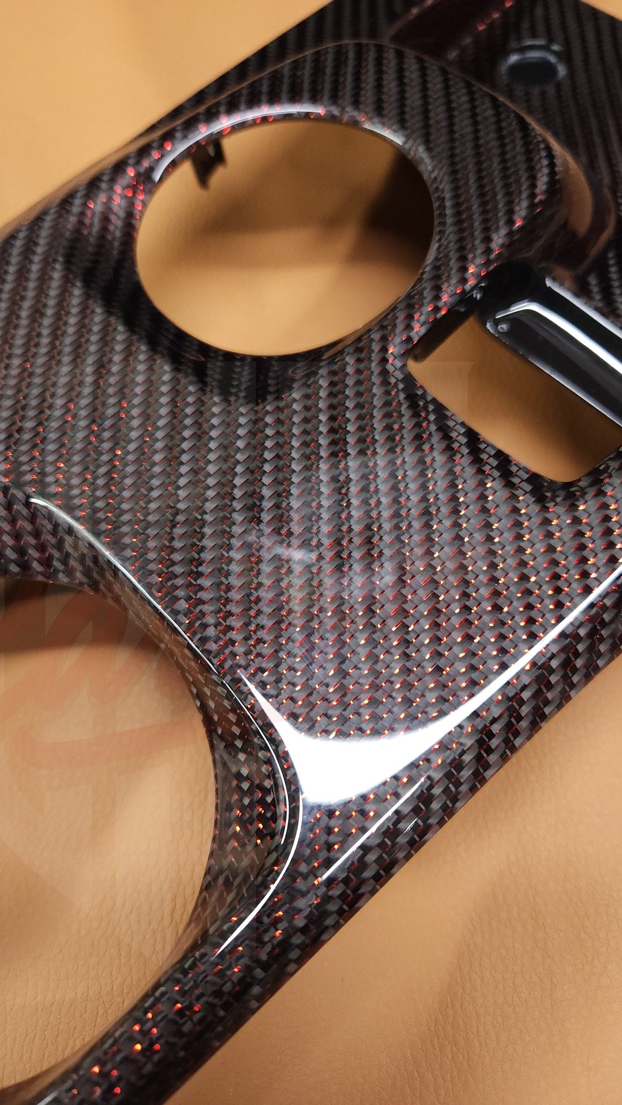 2020-2022 GT500 Reflective Red Carbon Fiber Center Console
