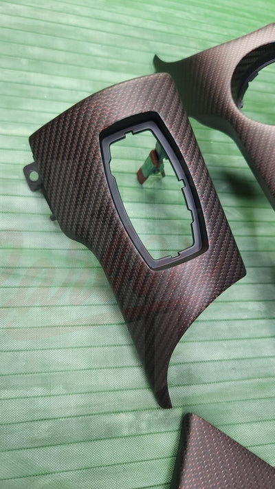 2015-2023 S550 Mustang Matte Red Reflective Carbon Fiber Dashboard Trim - by ukiecarbon.com