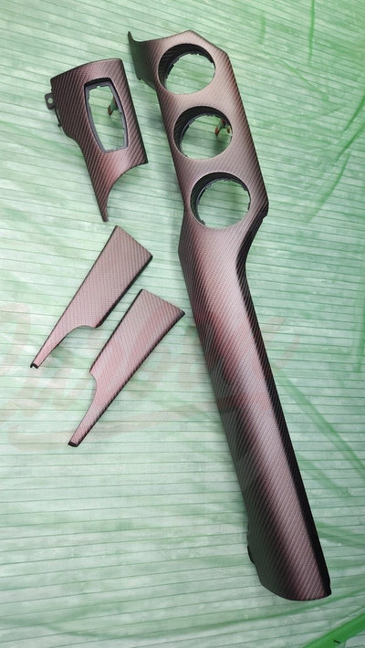 2015-2023 S550 Mustang Matte Red Reflective Carbon Fiber Dashboard Trim - by ukiecarbon.com