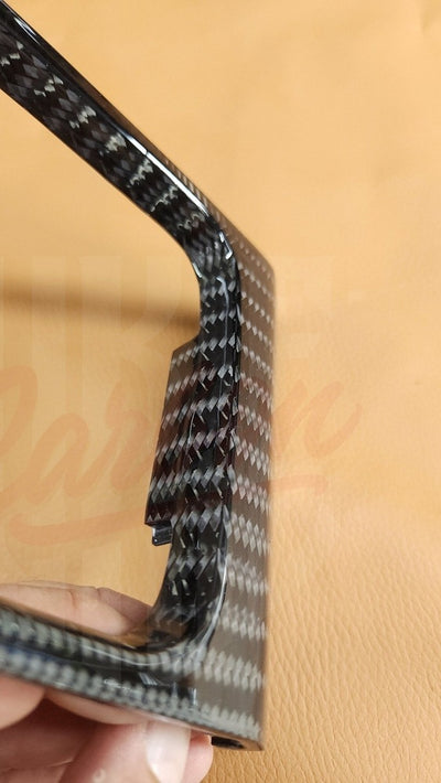 2015-2023 Mustang S550 Wide Twill Carbon Fiber Shifter Bezel - by ukiecarbon.com