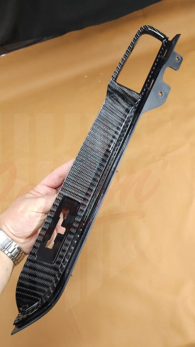 2015-2023 Mustang S550 Wide Twill Carbon Fiber Dashboard Trim With Chassis # - by ukiecarbon.com