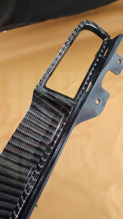 2015-2023 Mustang S550 Wide Twill Carbon Fiber Dashboard Trim With Chassis # - by ukiecarbon.com