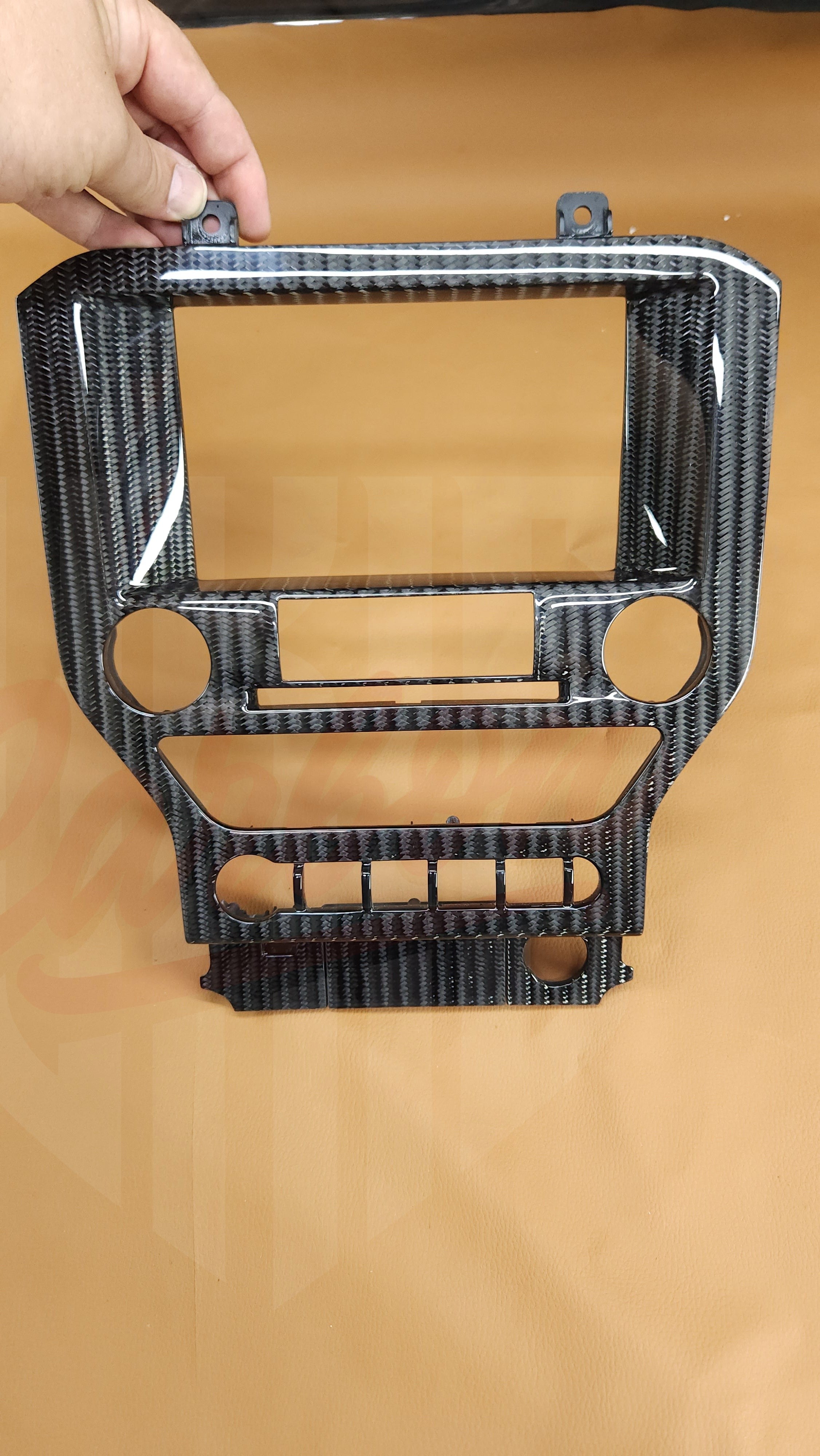 2015-2023 Mustang S550 Wide Twill Carbon Fiber Navigation Bezel