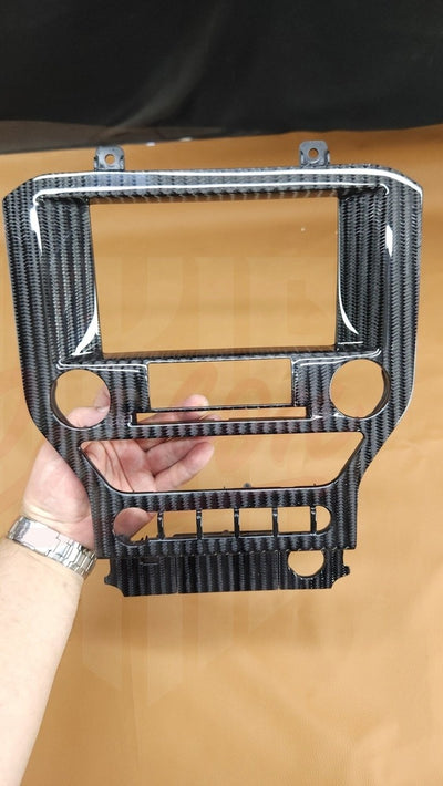 2015-2023 Mustang S550 Wide Twill Carbon Fiber Navigation Bezel - by ukiecarbon.com