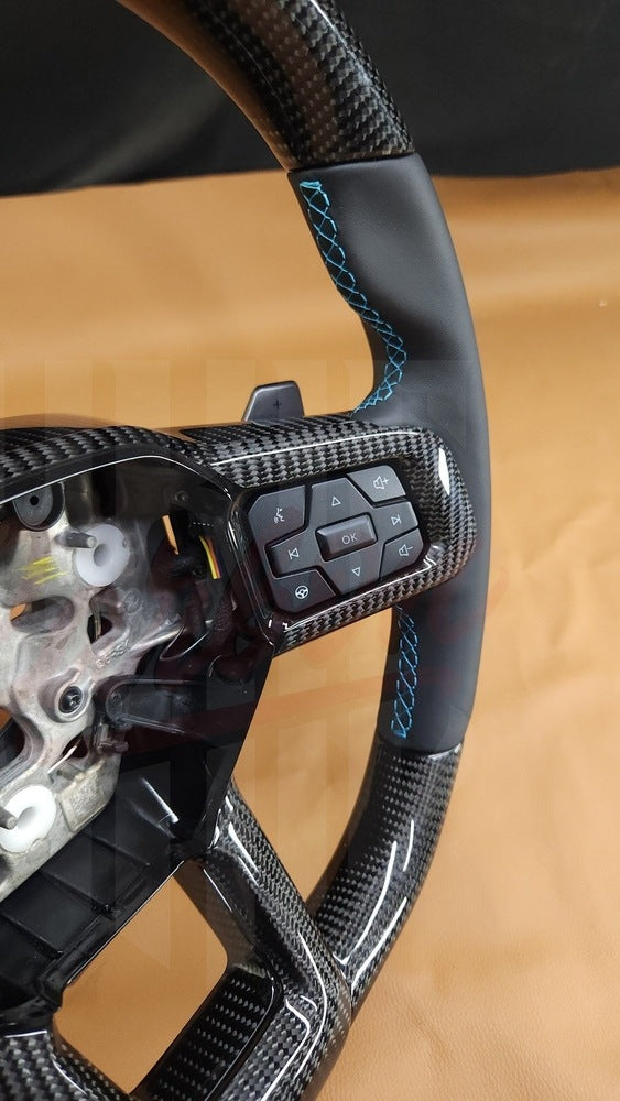 2024+ Mustang S650 Carbon Fiber Steering Wheel - by ukiecarbon.com