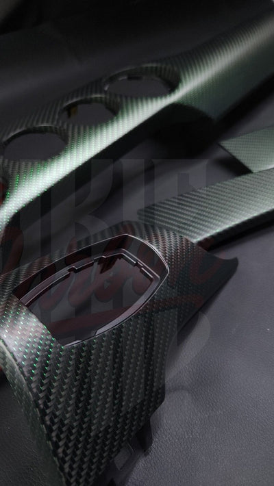 2015-2023 S550 Mustang Matte Reflective Green Carbon Fiber Performance Dashboard Trim - by ukiecarbon.com