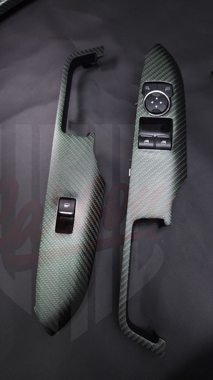 2015-2023 S550 Mustang Matte Reflective Green Carbon fiber Window Switch
