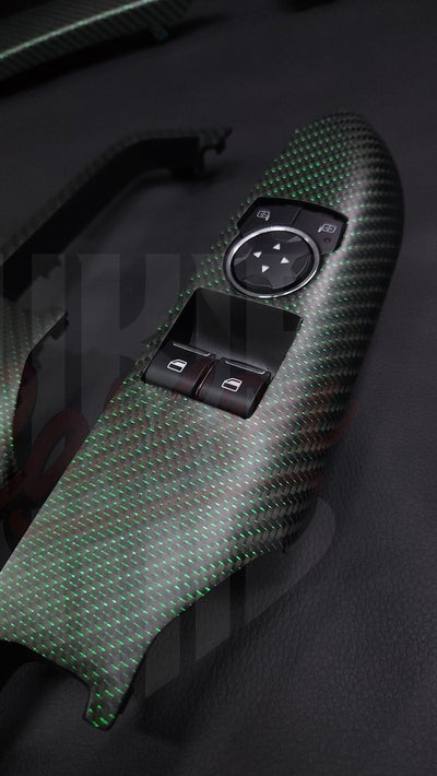 2015-2023 S550 Mustang Matte Reflective Green Carbon fiber Window Switch - by ukiecarbon.com