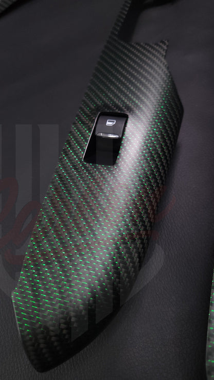 2015-2023 S550 Mustang Matte Reflective Green Carbon fiber Window Switch