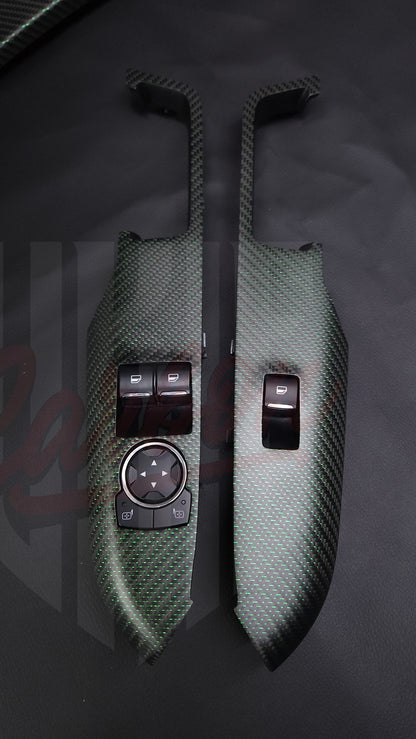 2015-2023 S550 Mustang Matte Reflective Green Carbon fiber Window Switch