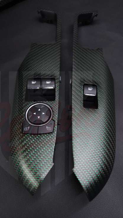 2015-2023 S550 Mustang Matte Reflective Green Carbon fiber Window Switch