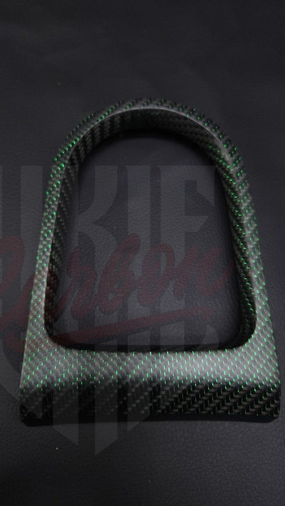 2015-2023 Mustang S550 Matte Reflective Green Carbon Fiber Shifter Bezel - by ukiecarbon.com