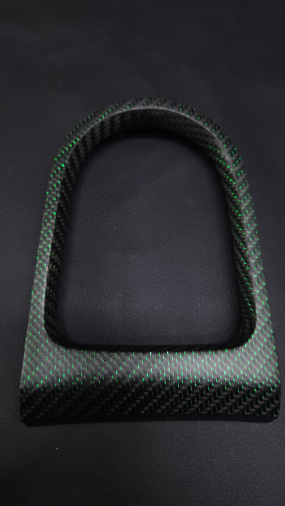 2015-2023 Mustang S550 Matte Reflective Green Carbon Fiber Shifter Bezel