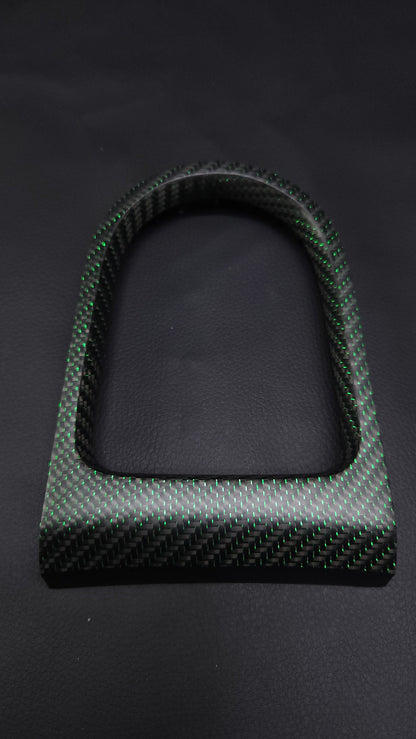 2015-2023 Mustang S550 Matte Reflective Green Carbon Fiber Shifter Bezel