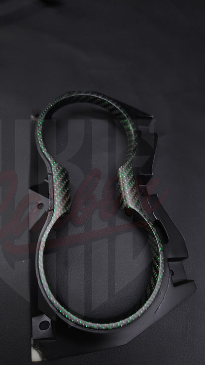 2015-2023 Mustang S550 Matte Reflective Green Carbon Fiber Cup Holder