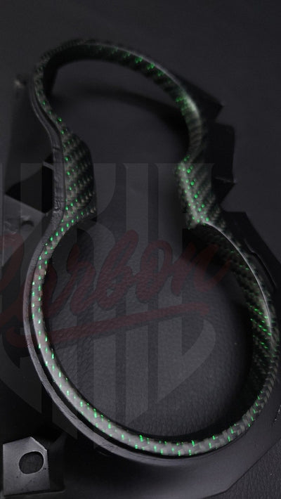 2015-2023 Mustang S550 Matte Reflective Green Carbon Fiber Cup Holder - by ukiecarbon.com