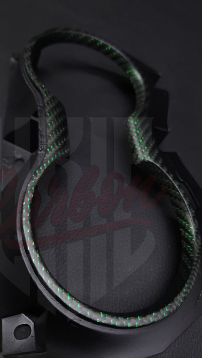2015-2023 Mustang S550 Matte Reflective Green Carbon Fiber Cup Holder