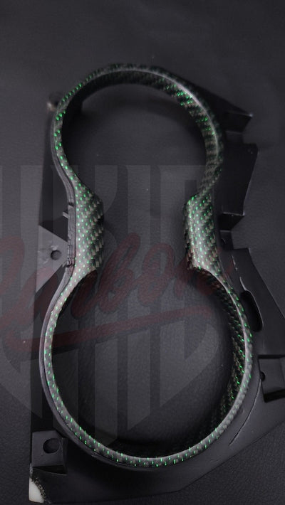 2015-2023 Mustang S550 Matte Reflective Green Carbon Fiber Cup Holder - by ukiecarbon.com