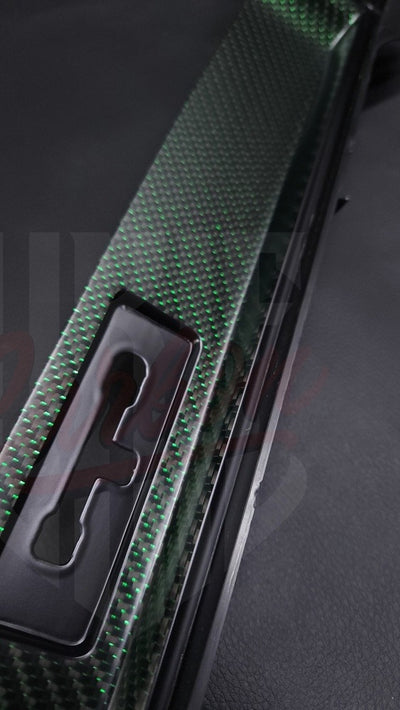 2015-2023 Mustang S550 Matte Reflective Green Dashboard Trim With Chassis # - by ukiecarbon.com