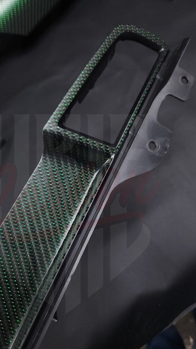 2015-2023 Mustang S550 Matte Reflective Green Dashboard Trim With Chassis # - by ukiecarbon.com