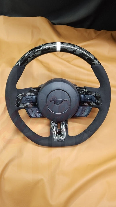2015-2023 Mustang S550 Forged Carbon Fiber Steering Wheel - by ukiecarbon.com