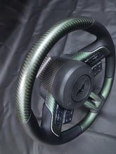 Load image into Gallery viewer, 2015-2023 S550 Mustang Matte Reflective Green Carbon Fiber Steering Wheel
