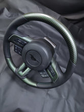 Load image into Gallery viewer, 2015-2023 S550 Mustang Matte Reflective Green Carbon Fiber Steering Wheel
