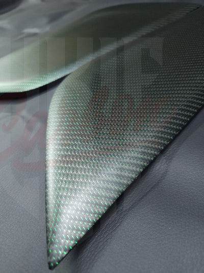 2015-2023 Mustang S550 Matte Reflective Green Carbon Fiber Knee Pads - by ukiecarbon.com