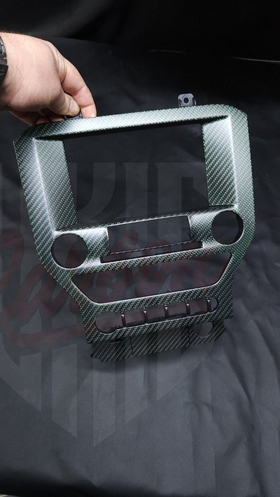 2015-2023 Mustang S550 Matte Green Reflective Carbon Fiber Navigation Bezel - by ukiecarbon.com