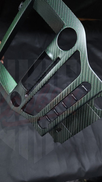 2015-2023 Mustang S550 Matte Green Reflective Carbon Fiber Navigation Bezel - by ukiecarbon.com