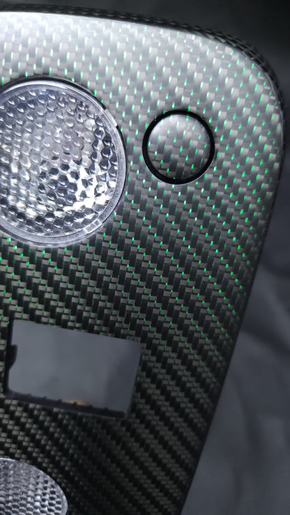 2015-2023 Mustang S550 Matte Green Reflective Carbon Fiber Dome Lights
