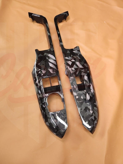 2015-2023 Mustang S550 Forged Carbon Fiber Door Panel Trim - by ukiecarbon.com