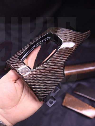 2015-2023 S550 Mustang Orange Reflective Carbon Fiber Dashboard Trim - by ukiecarbon.com