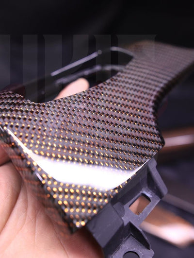 2015-2023 S550 Mustang Orange Reflective Carbon Fiber Dashboard Trim - by ukiecarbon.com