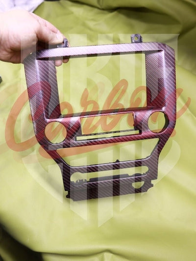 2015-2023 Mustang S550 Matte Red Reflective Carbon Fiber Navigation Bezel - by ukiecarbon.com